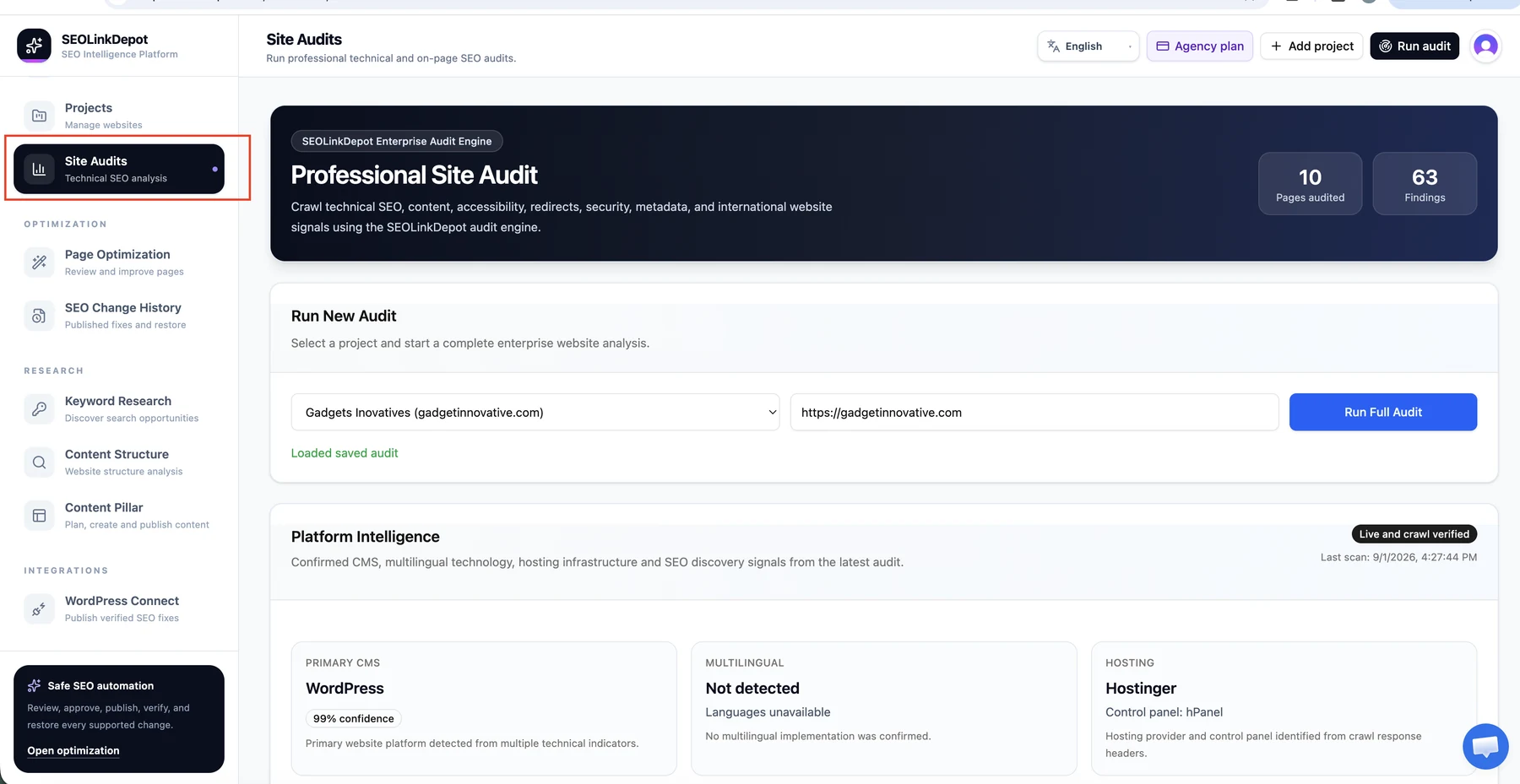 Site Audit — Open Site Audits