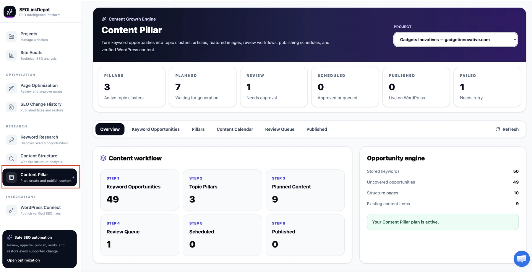 Content Pillar — Open Content Pillar
