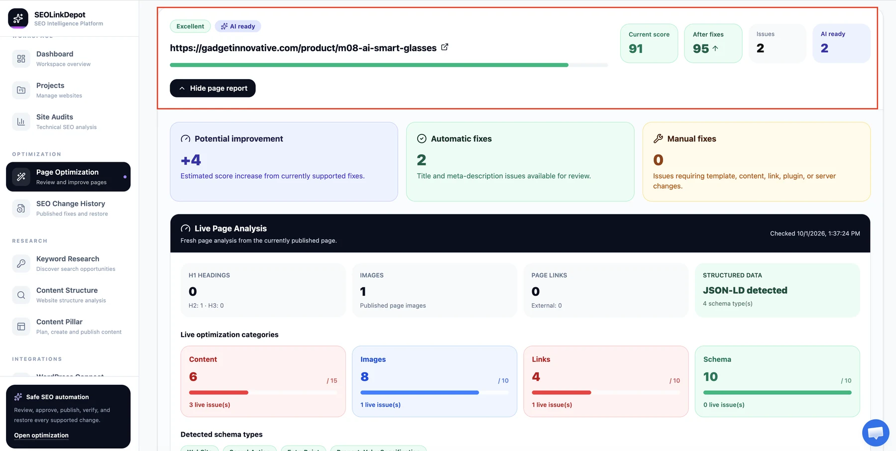 Page Optimization — Choose the page