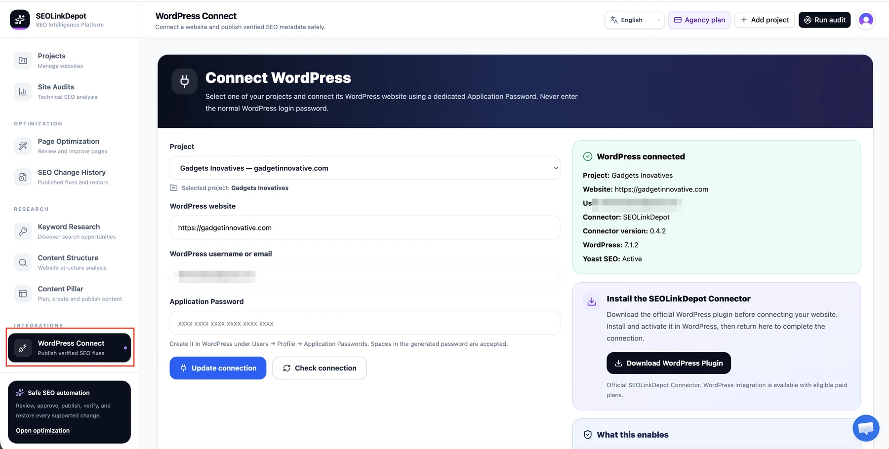 WordPress Connection — Open WordPress Connect